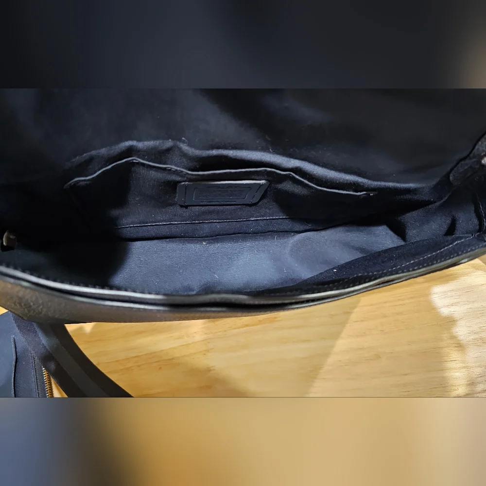 Coach Carriage Navy Blue Pebbled Grain Leather Messenger and Wallet Set EUC - Picture 10 of 16